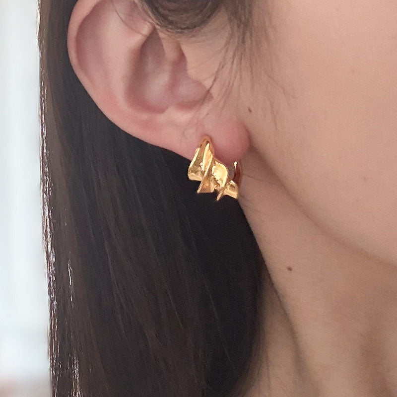 Twisted C-Shaped Copper Studs — earrings, view 6