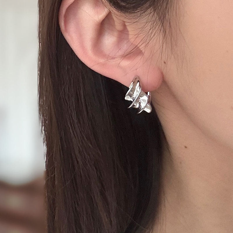 Twisted C-Shaped Copper Studs — earrings, view 8