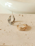 Chunky Textured C-Shaped Studs — earrings