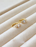 Zirconia Gold Plated Hoop Earrings — gold earrings