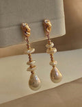 Baroque Faux Pearl Drop Earrings — gold earrings