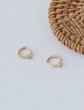 Rhinestone Gold Mini Hoop Earrings — gold earrings