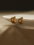 Chunky C-Shaped Copper Studs — earrings