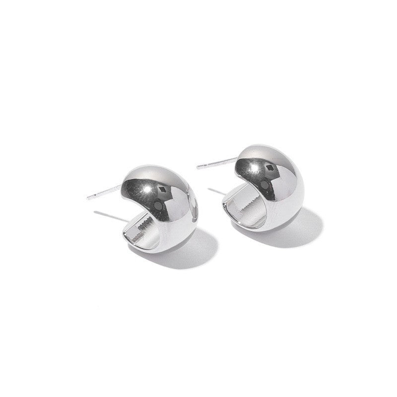 Chunky C-Shaped Copper Studs — earrings, view 6