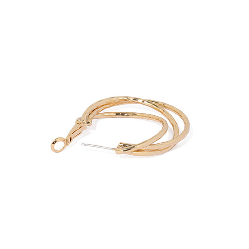 Multi Layer Circle Hoop Earrings — gold earrings, view 5