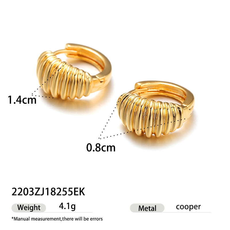 Multi Layer Circle Hoop Earrings — gold earrings, view 7