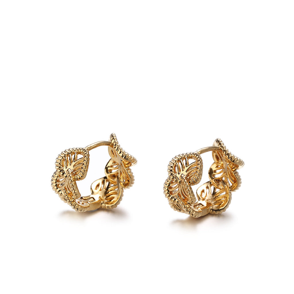 Textured Hollow Hoop Earrings — earrings, view 4