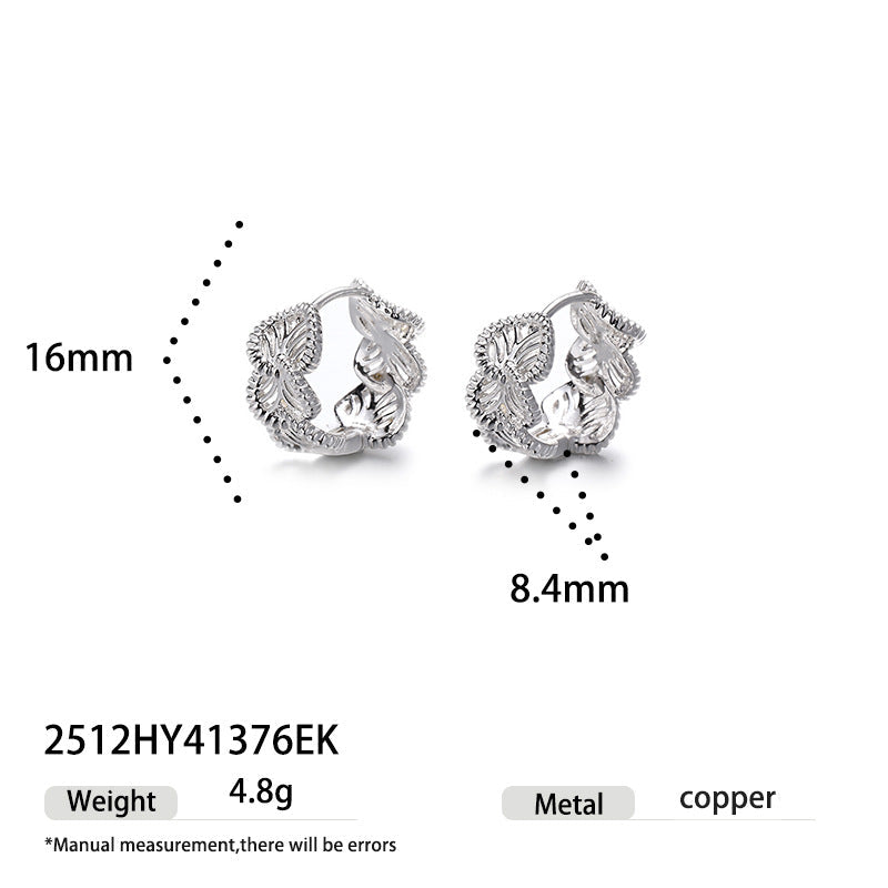 Textured Hollow Hoop Earrings — earrings, view 5
