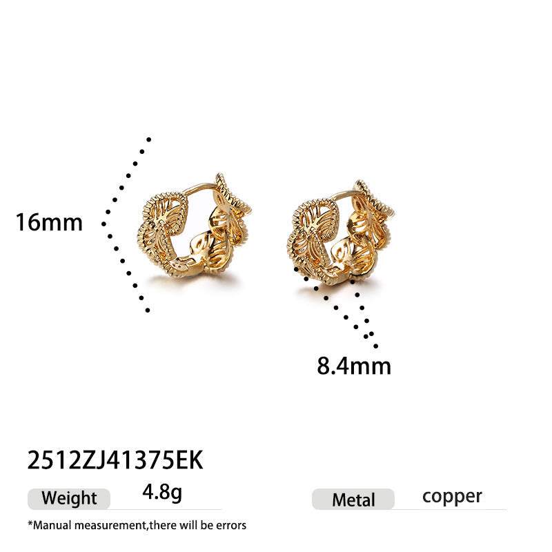 Textured Hollow Hoop Earrings — earrings, view 6