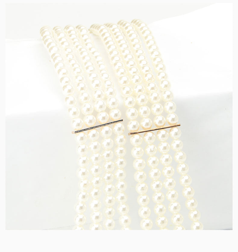 Bridal Pearl Rhinestone Waist Chain — body chain, view 10