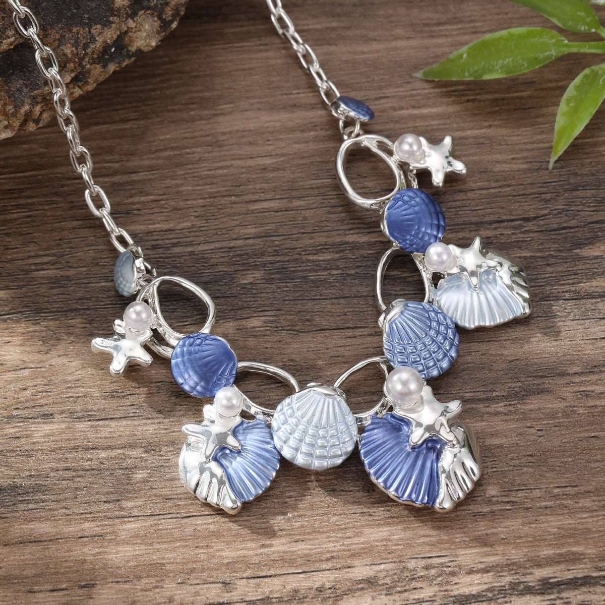 Starfish Shell Pendant Necklace — necklace, view 2