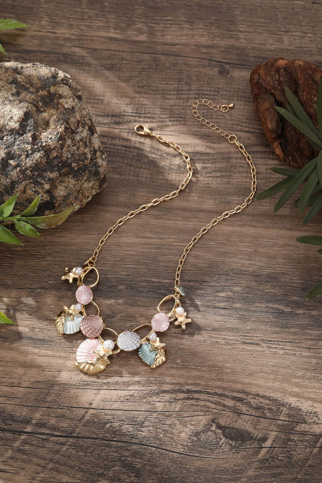 Starfish Shell Pendant Necklace — necklace, view 5
