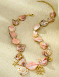 Shell Statement Necklace — pink necklace