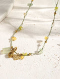 Layered Stone Beaded Choker — beige necklace