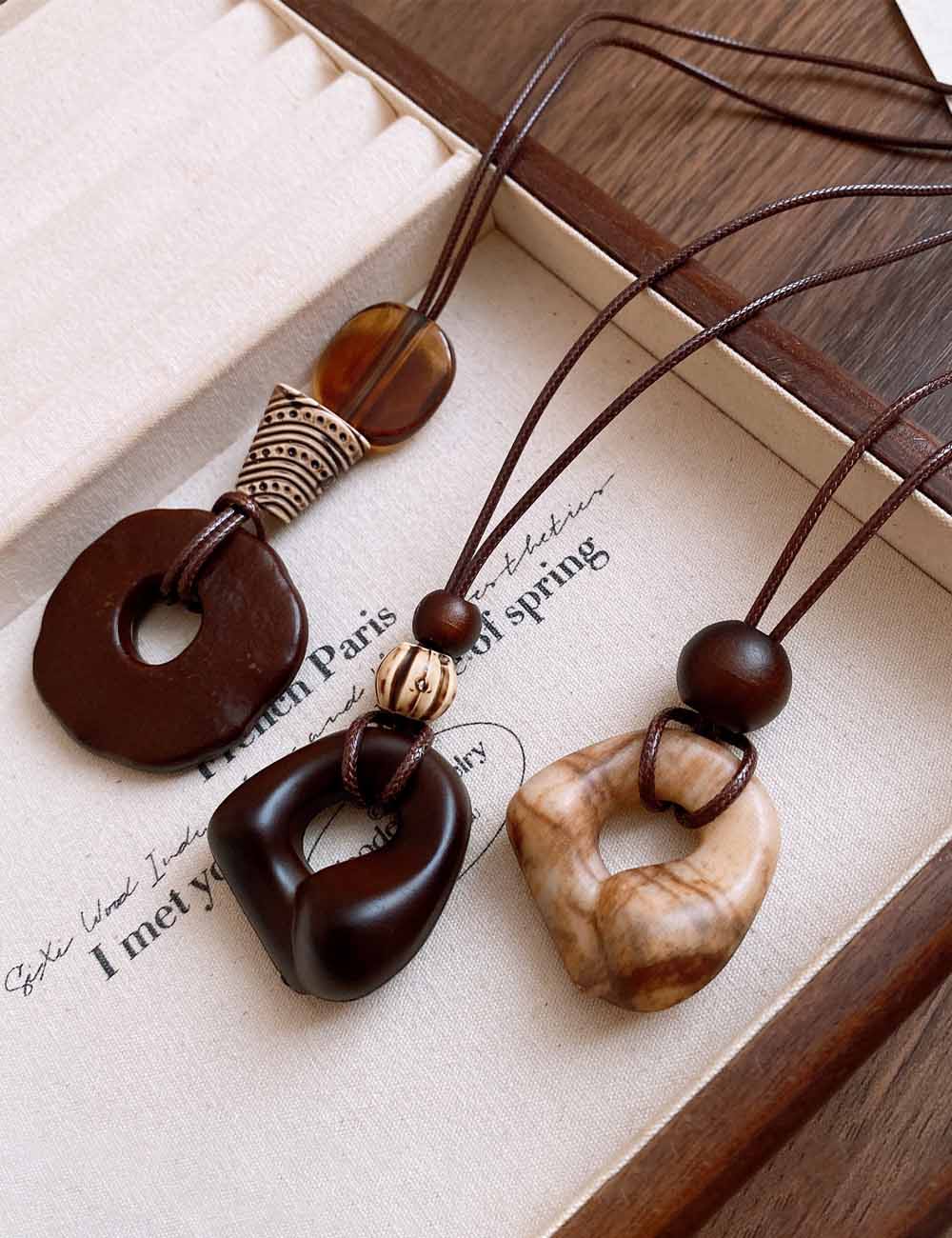 Geometric Resin Beaded Necklace — necklace