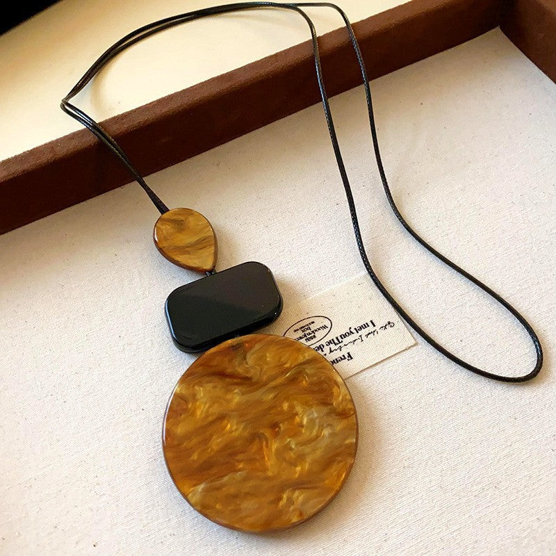 Geometric Resin Beaded Necklace — necklace, view 11