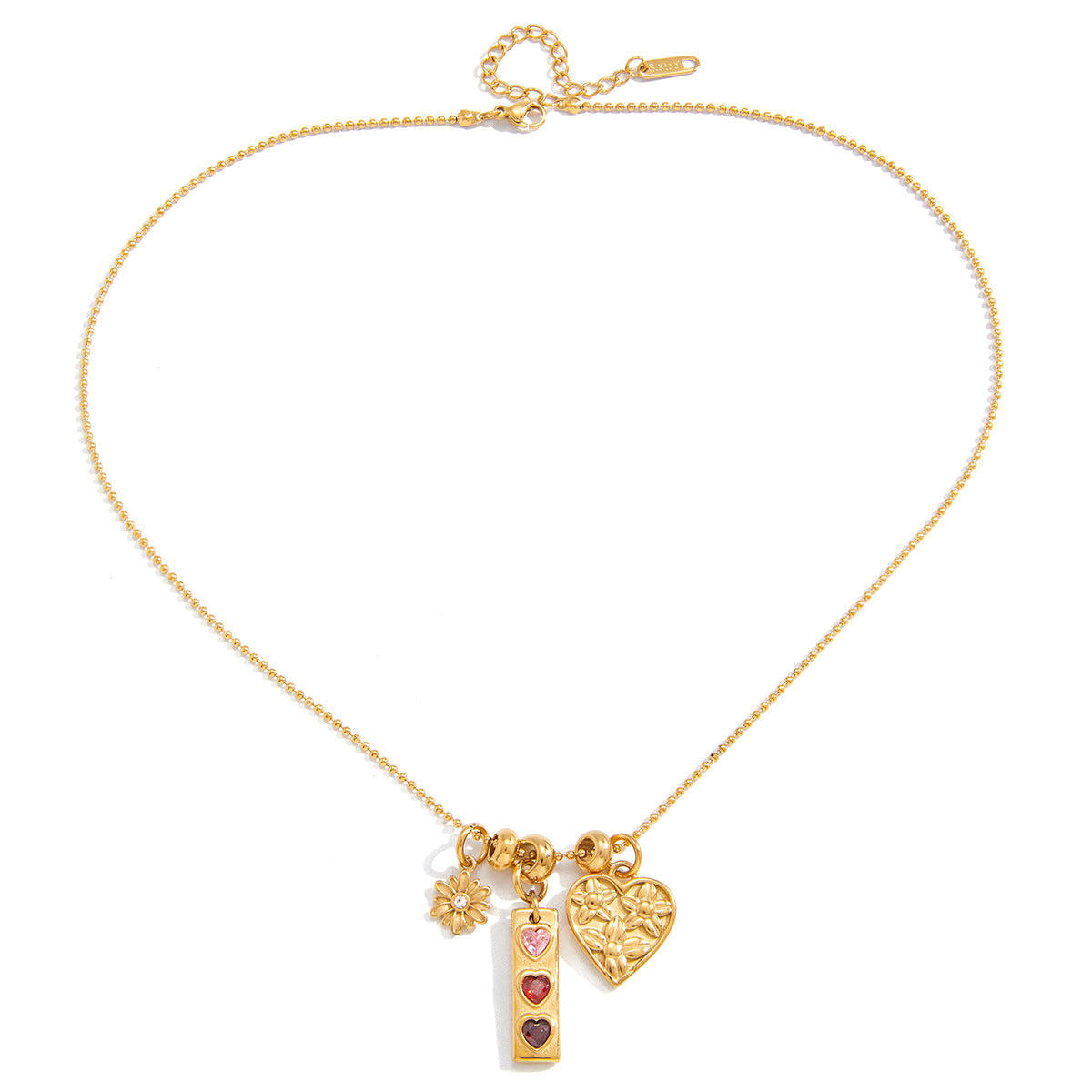 Daisy Pendant Necklace — gold necklace, view 2