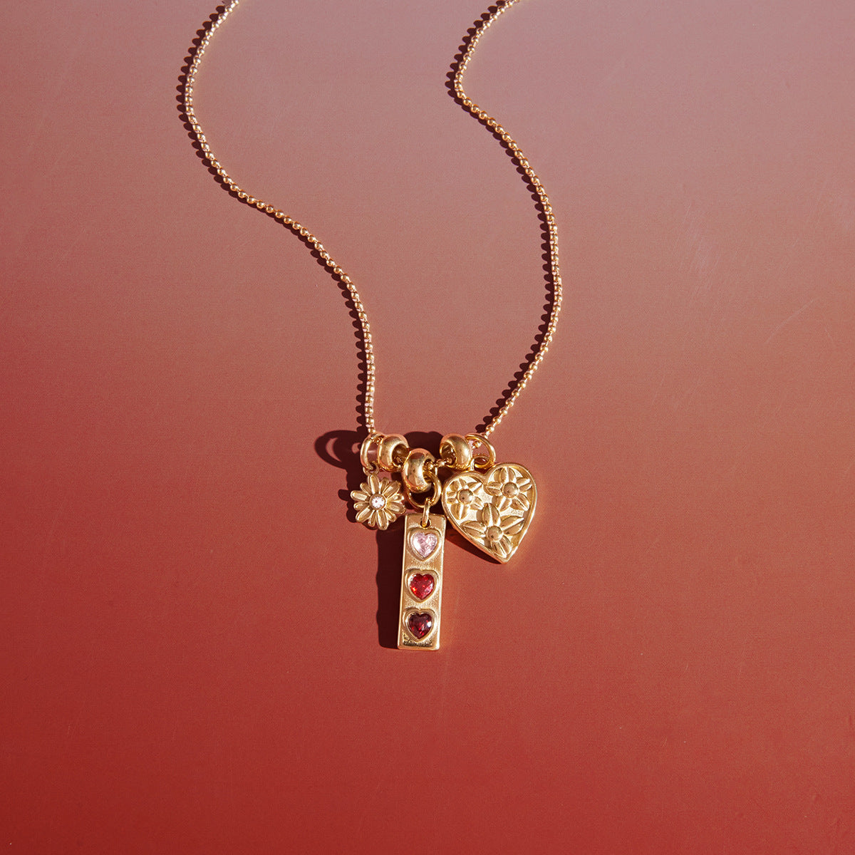 Daisy Pendant Necklace — gold necklace, view 4