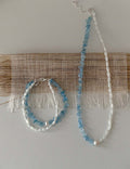Asymmetric Beaded Necklace — blue necklace