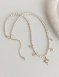 Starburst Pendant Pearl Necklace — silver necklace