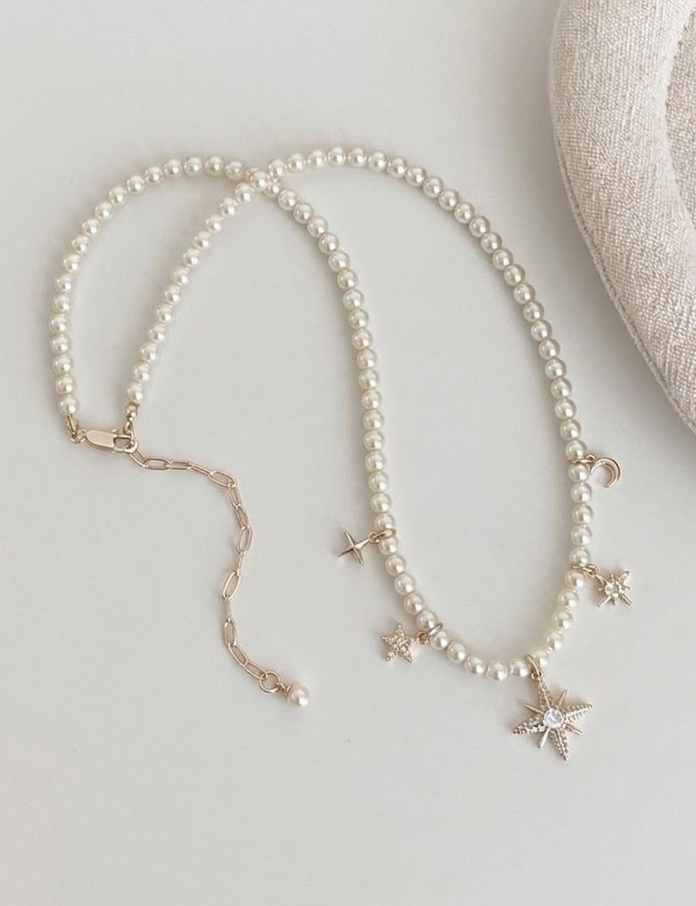 Starburst Pendant Pearl Necklace — silver necklace