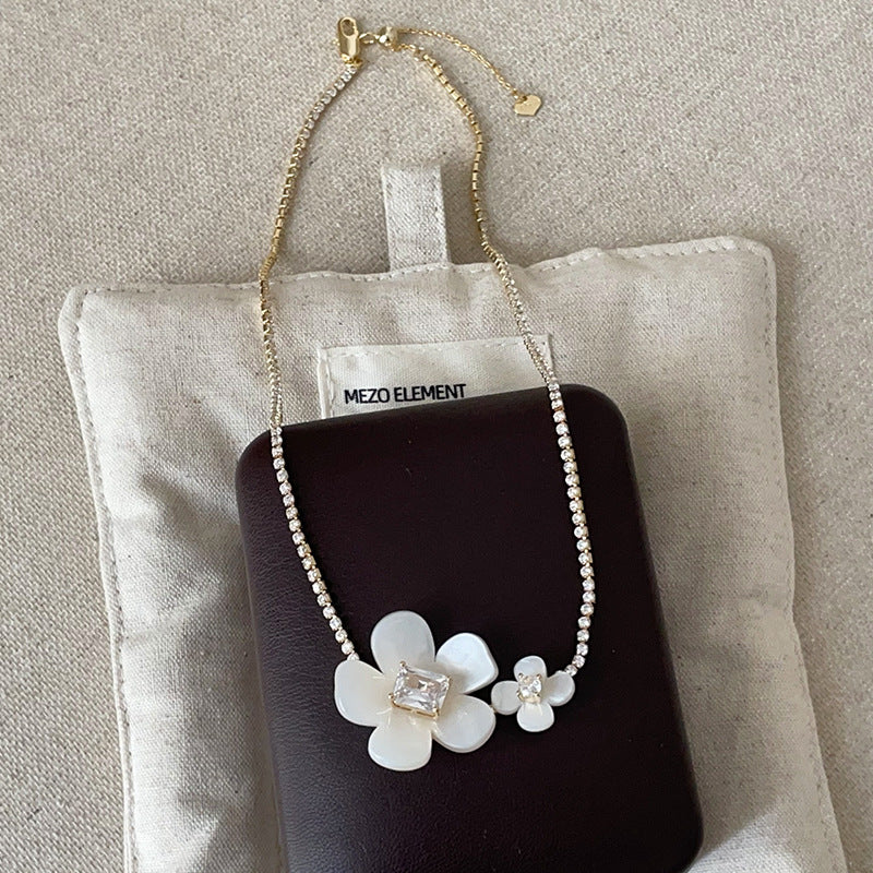 Fine Big Flower Pendant Necklace — necklace, view 4