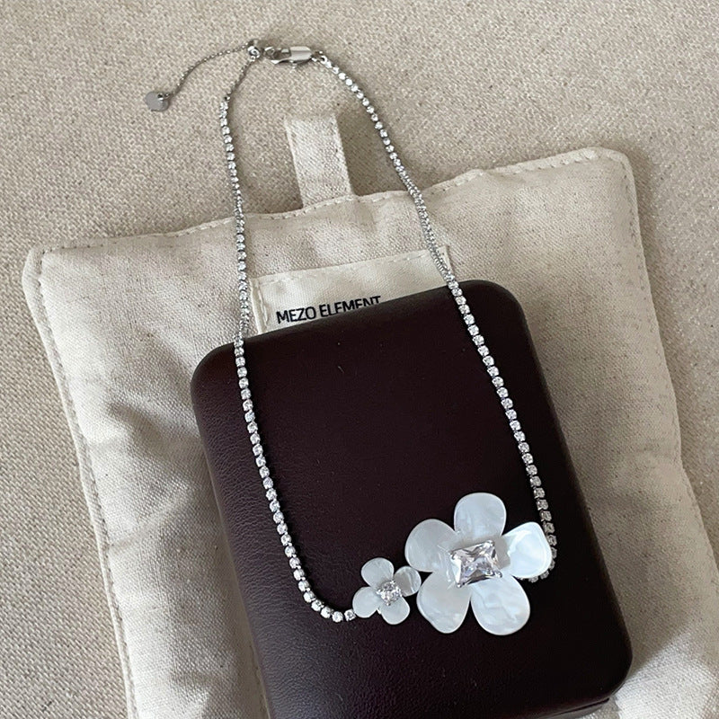 Fine Big Flower Pendant Necklace — necklace, view 5