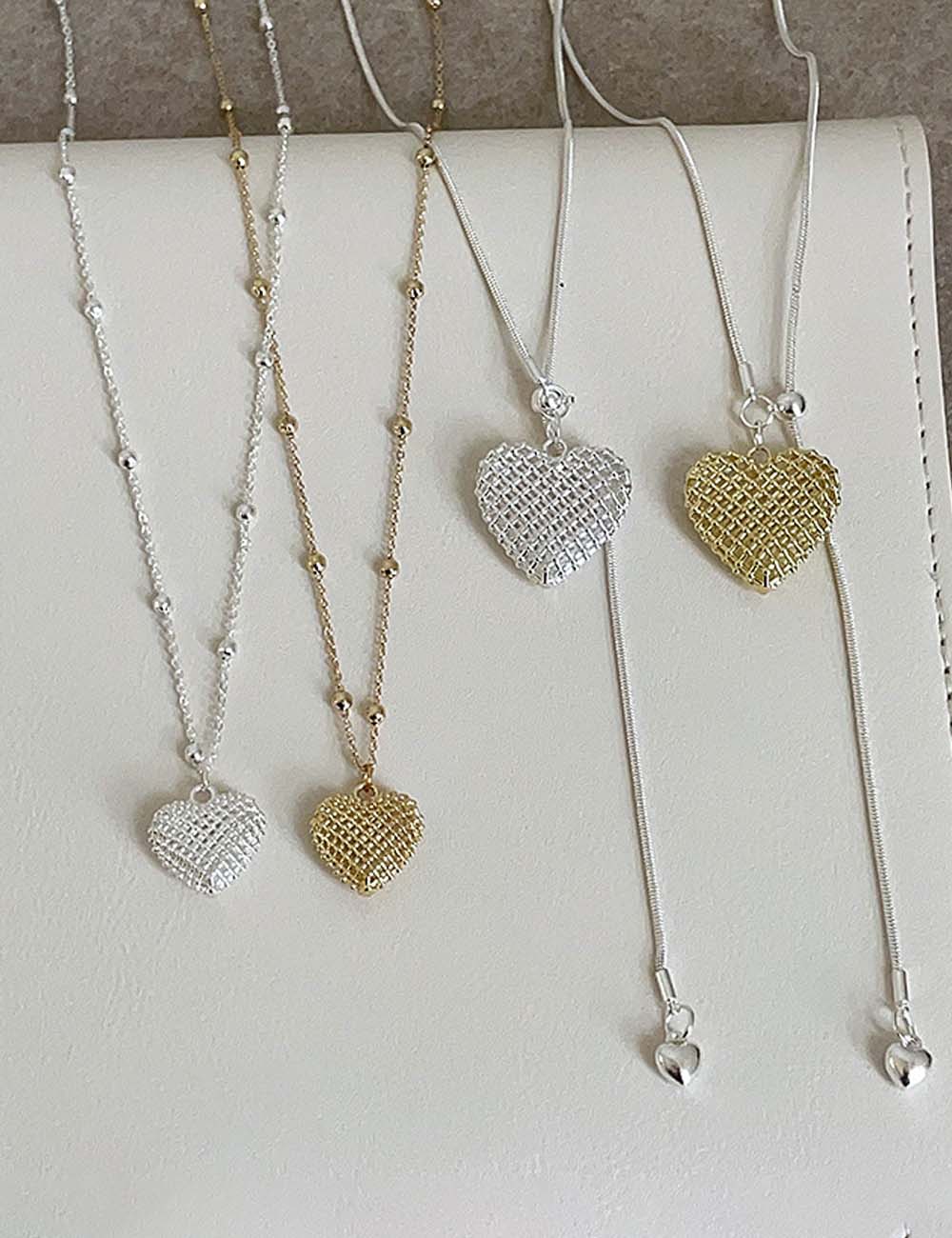 Woven Heart Cutout Necklace — necklace