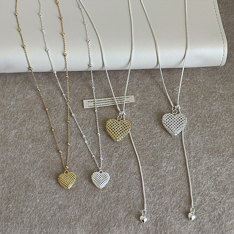 Woven Heart Cutout Necklace — necklace, view 2