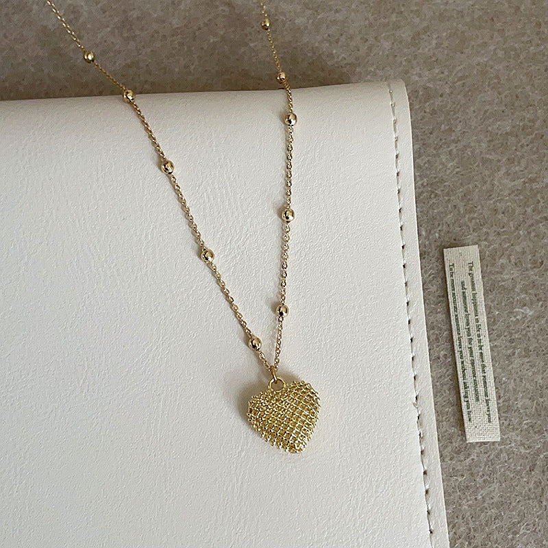 Woven Heart Cutout Necklace — necklace, view 5