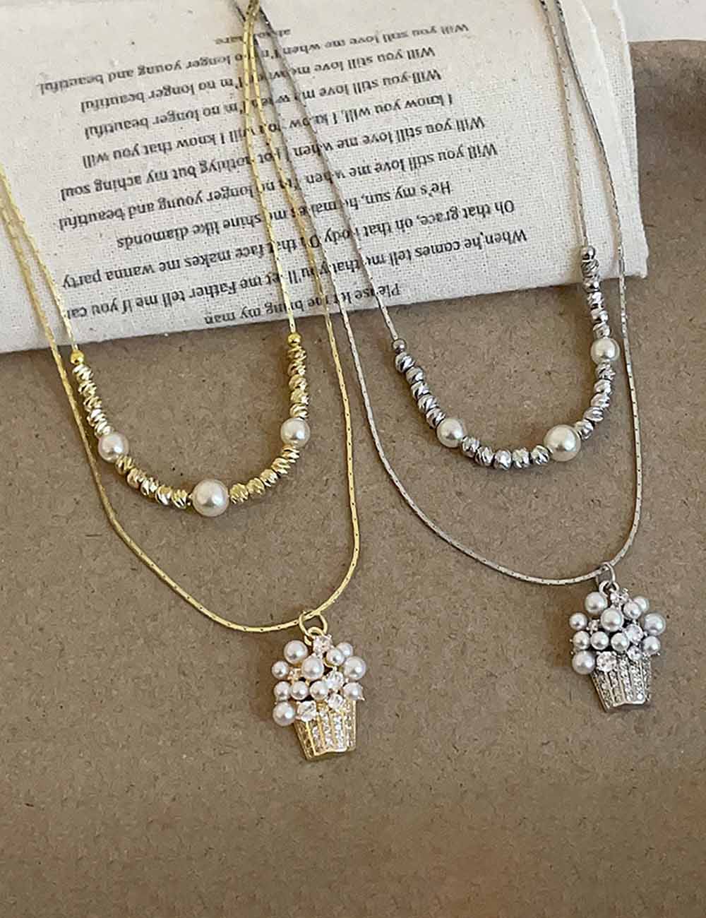 Gold Cupcake Pendant Necklace — necklace