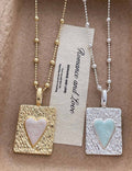 Beaded Heart Tag Necklace — necklace