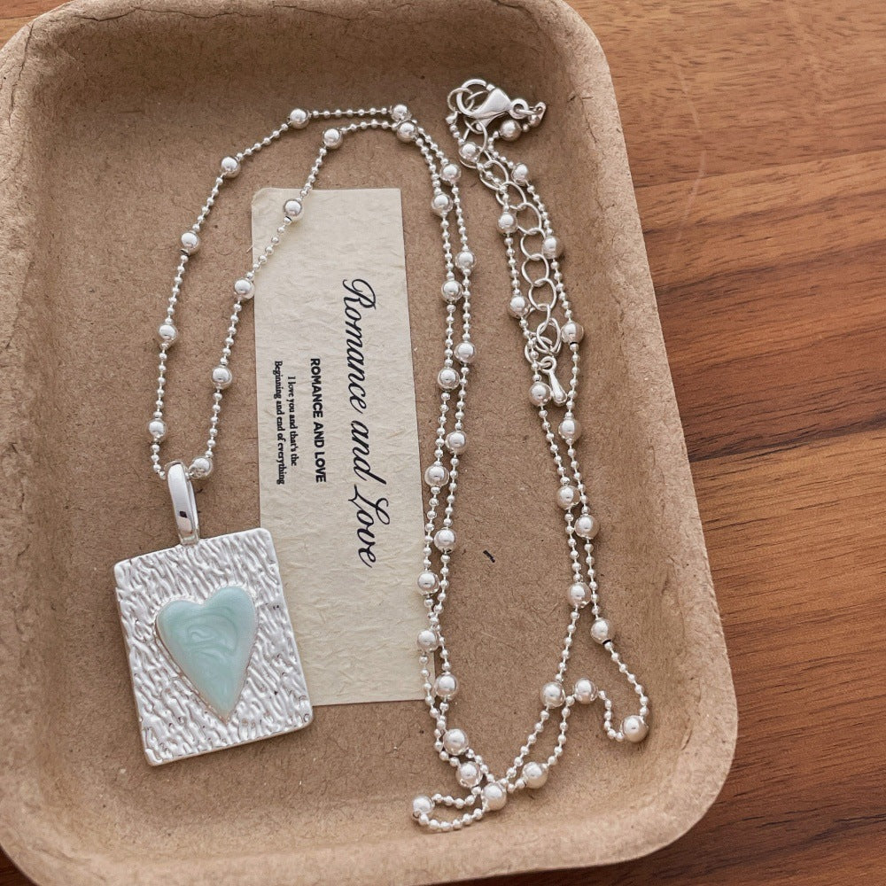 Beaded Heart Tag Necklace — necklace, view 5
