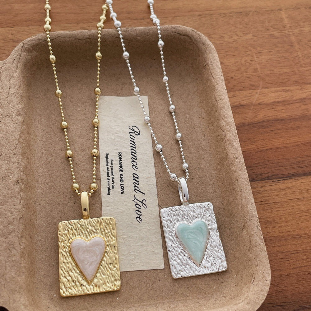 Beaded Heart Tag Necklace — necklace, view 6