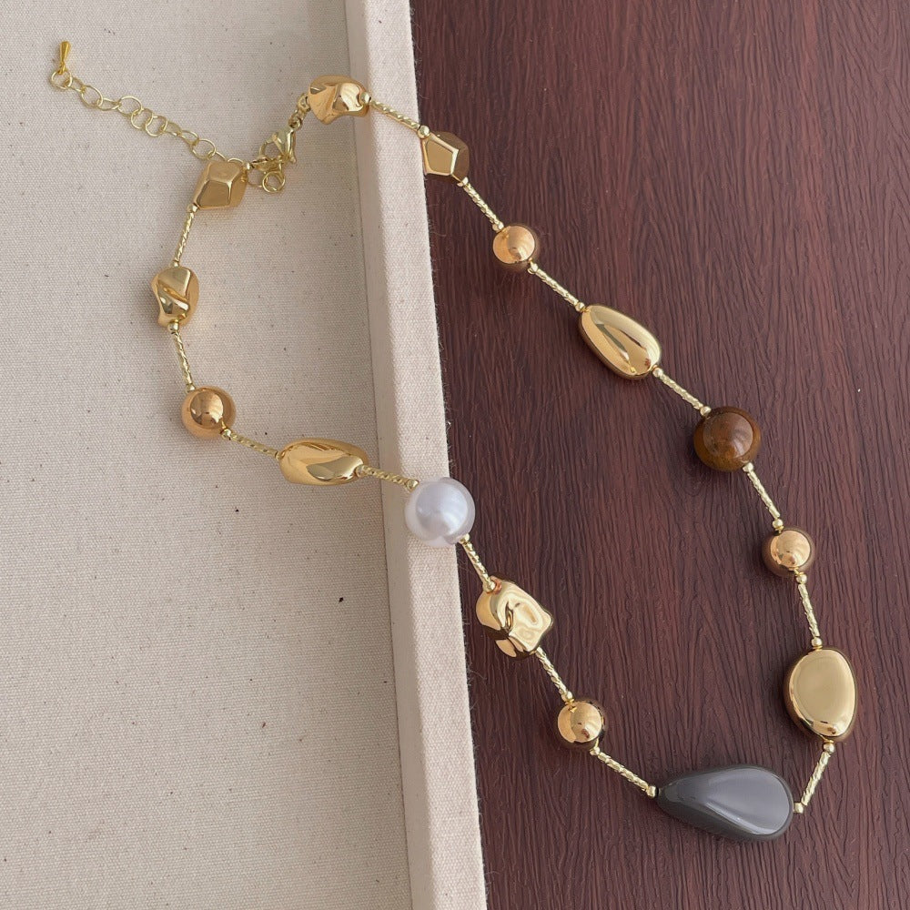 Irregular Stone Beaded Necklace — necklace, view 5