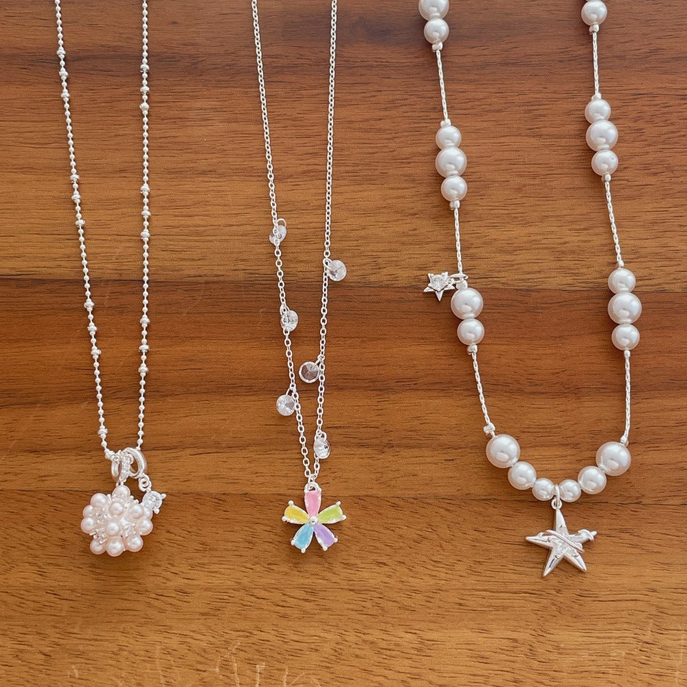 Beaded Star Pendant Necklace — necklace, view 2