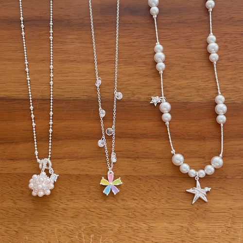 Beaded Star Pendant Necklace — necklace, view 2