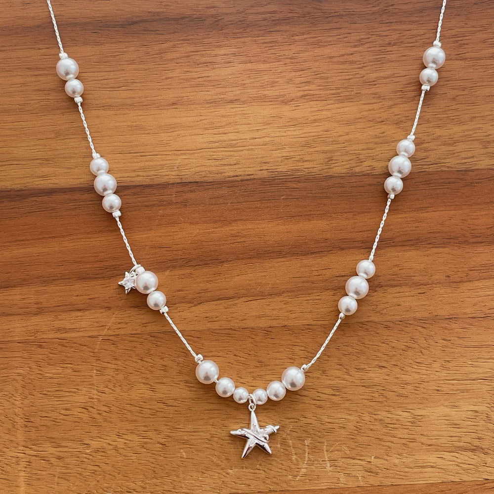 Beaded Star Pendant Necklace — necklace, view 5