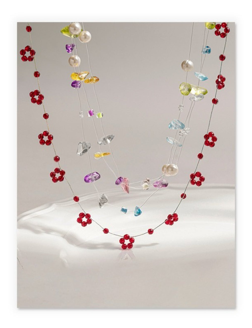 Layered Beaded Choker Necklace — necklace