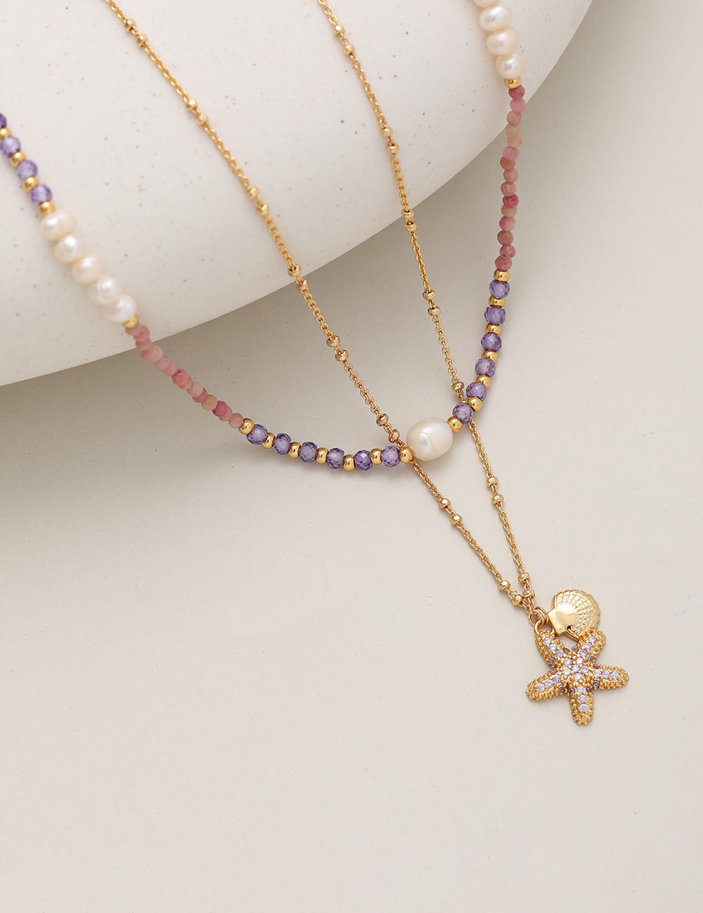 Starfish Beaded Choker Necklace — necklace