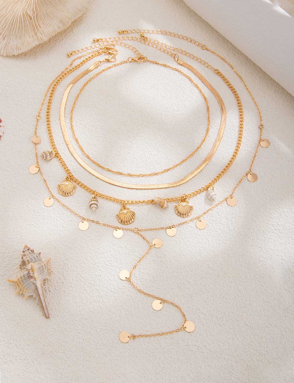 Shell Pendant Beach Necklace — gold necklace
