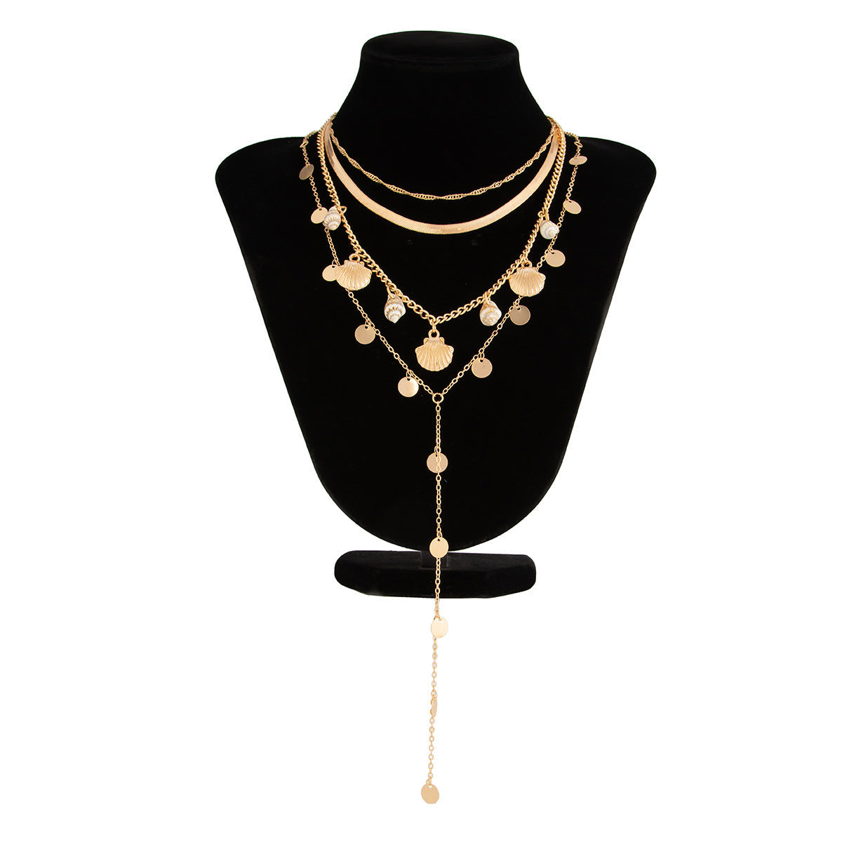 Shell Pendant Beach Necklace — gold necklace, view 6