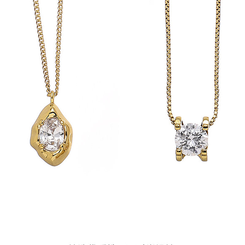 Sparkling Choker Necklace — gold necklace, view 2