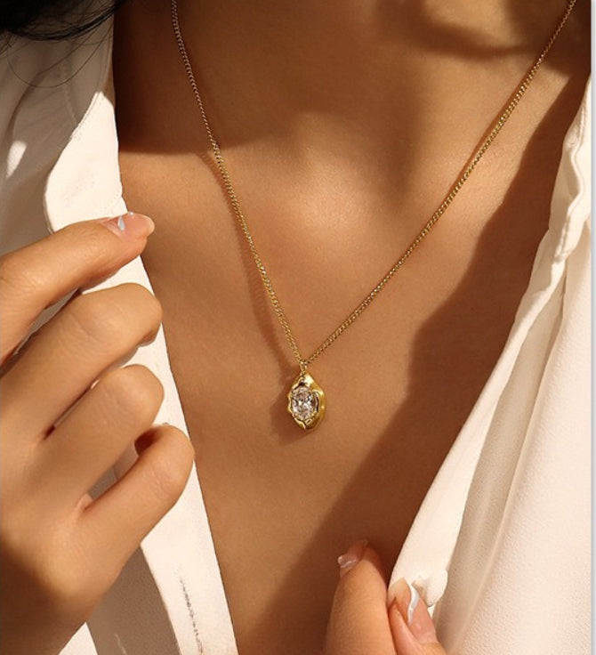 Sparkling Choker Necklace — gold necklace, view 3