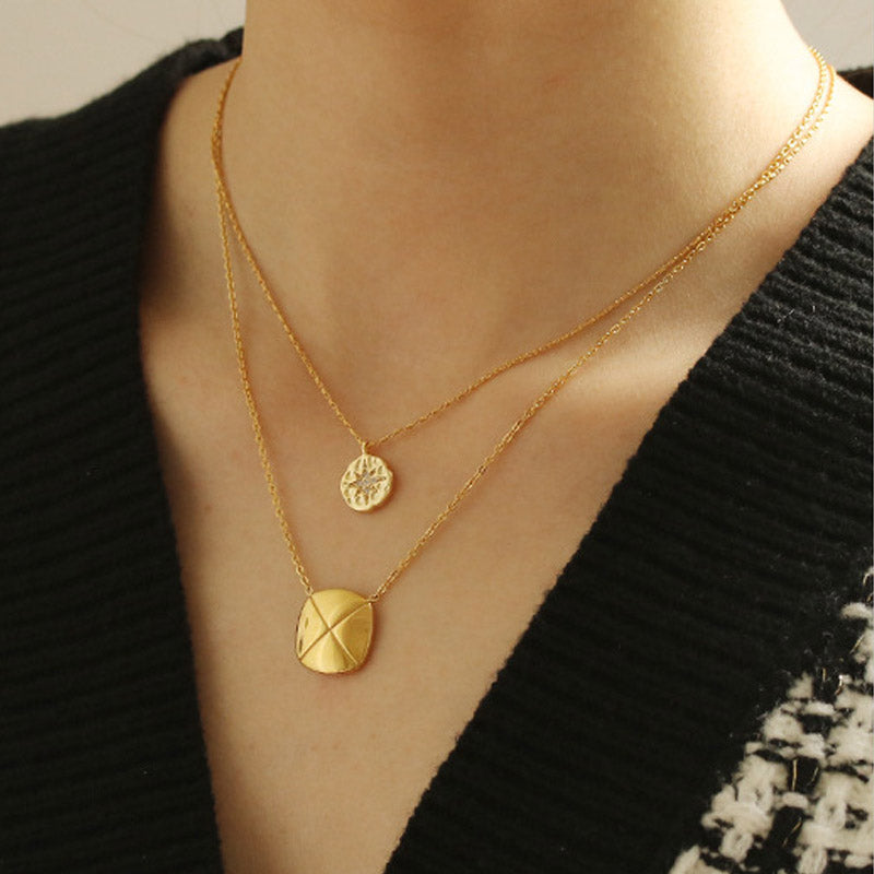 Cubic Zirconia Shell Pendant Choker — necklace, view 2