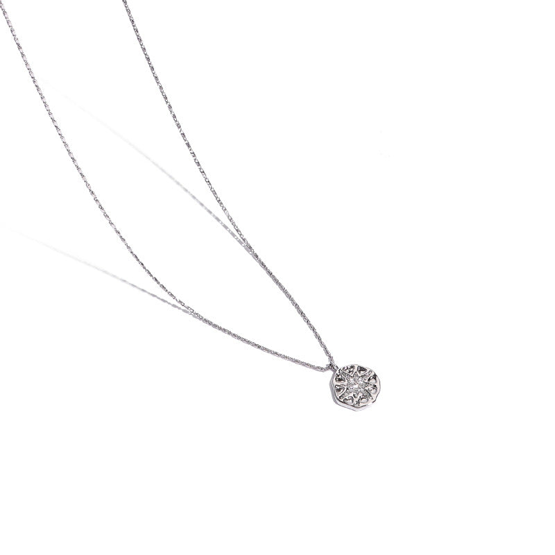 Cubic Zirconia Shell Pendant Choker — necklace, view 4