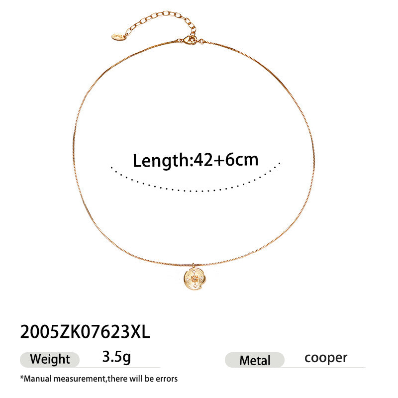 Cubic Zirconia Shell Pendant Choker — necklace, view 5