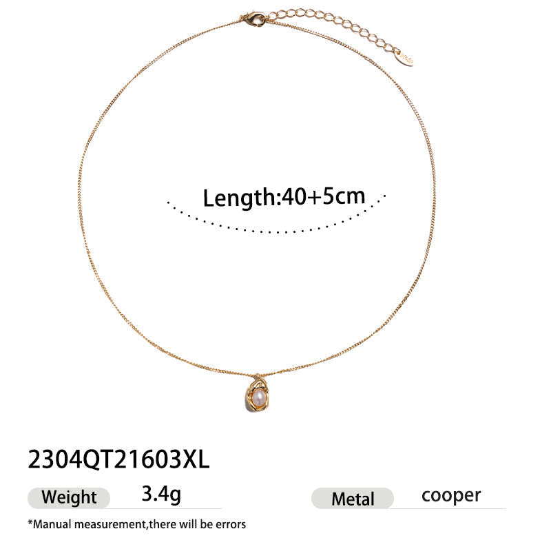 Cubic Zirconia Shell Pendant Choker — necklace, view 11