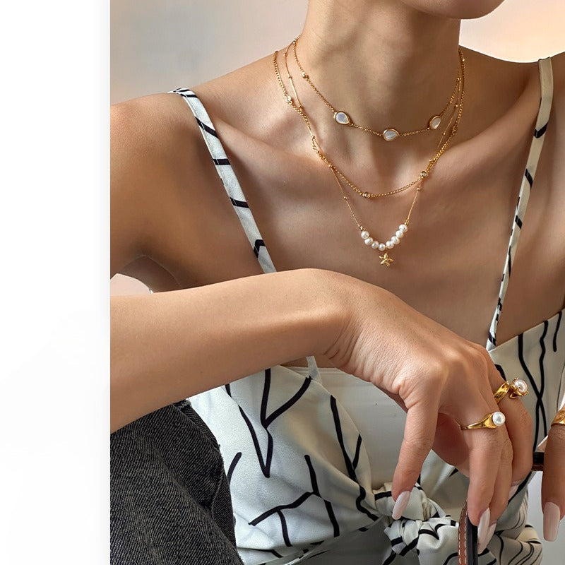 Starfish Pendant Necklace — necklace, view 3