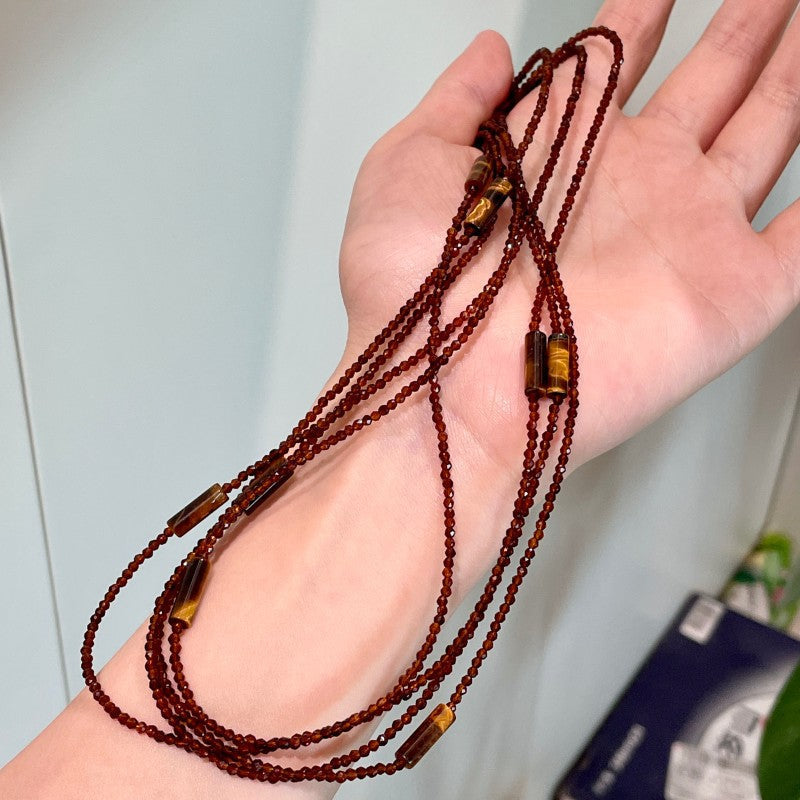 Multi-Layer Tiger's Eye Necklace — coffee necklace, view 5